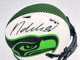 MICHAEL DICKSON AUTOGRAPHED SEAHAWKS LUNAR ECLIPSE WHITE MINI HELMET MCS 200270
