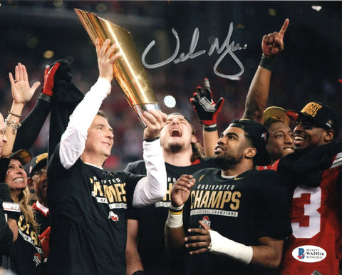 Urban Meyer Signed OSU Ohio State 2015 National Champs 8x10 Beckett Witnessed
