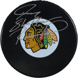 Jeremy Roenick Autographed Chicago Blackhawks Logo Puck Full Name Beckett 53839