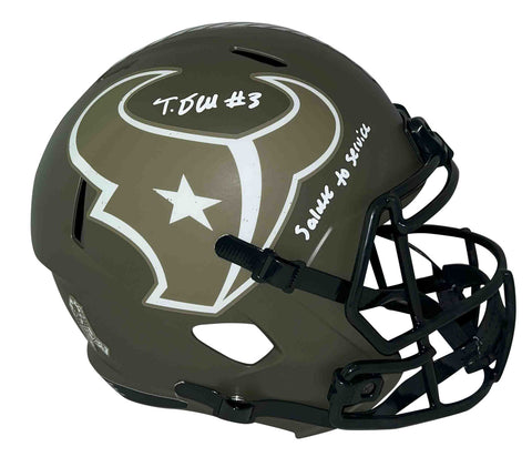 NATHANIEL TANK DELL SIGNED HOUSTON TEXANS SALUTE TO SERVICE FULL SIZE HELMET BAS