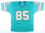 Mark "Super" Duper Signed Miami Dolphins Teal Jersey (JSA COA) 3xPro Bowl W.R.