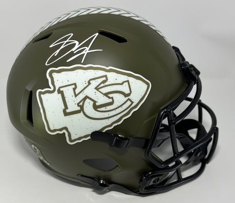 Chiefs SKYY MOORE Signed Riddell Full Size SALUTE Replica Speed Helmet AUTO BAS