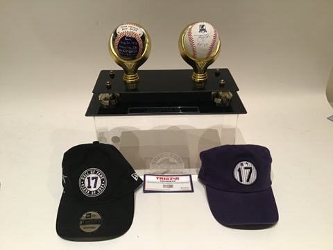 Todd Helton Rockies Signed HOF '24 Ball TriStar + Hand Painted Stat Ball + Hats