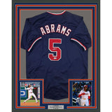 Framed Autographed/Signed CJ Abrams 35x39 Washington Blue Jersey BAS COA