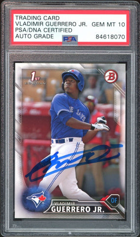 2016 Bowman Prospects #BP55 Vladimir Guerrero Jr. RC PSA/DNA Auto GEM MINT 10