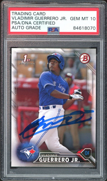 2016 Bowman Prospects #BP55 Vladimir Guerrero Jr. RC PSA/DNA Auto GEM MINT 10