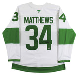 Auston Matthews Signed White Shamrock Series Auth Jersey w/ Fight Strap Fanatics