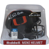 Michael Irvin Autographed Miami Hurricanes Eclipse Mini Helmet Beckett 56382