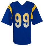 Aaron Donald Signed Blue Custom Embroidered Stat Football Jersey - (BECKETT COA)