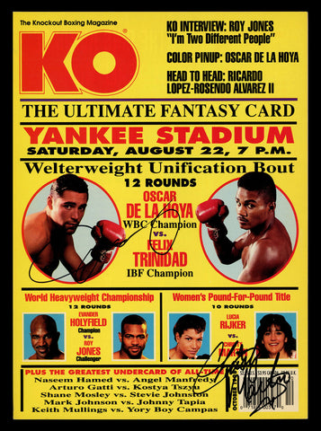 Oscar De LA Hoya & Christy Martin Autographed KO Magazine Beckett QR #BK08751
