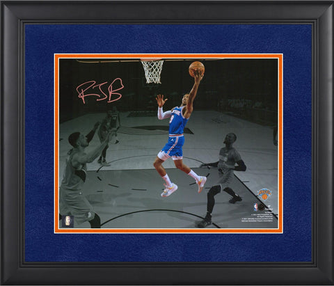 RJ Barrett New York Knicks Framed Autographed 11" x 14" White Spotlight Photo