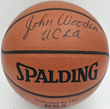 John Wooden Autographed NBA Leather Basketball UCLA "UCLA" PSA/DNA #AN83022