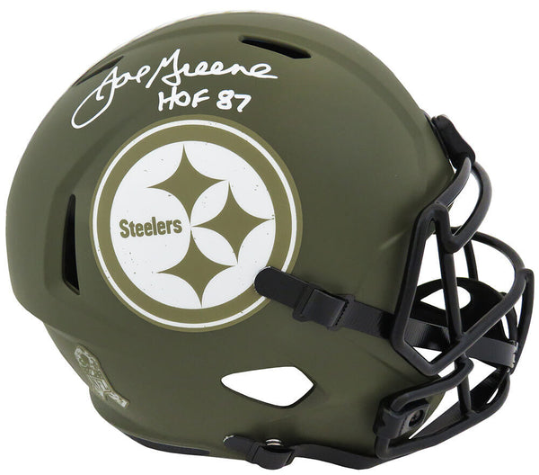 Joe Greene Signed Steelers SALUTE Riddell F/S Speed Rep Helmet w/HOF'87 (SS COA)