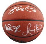 Magic Johnson, Larry Bird & Julius "Dr. J." Erving Signed Wilson Basketball BAS