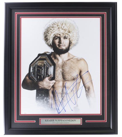 Khabib Nurmagomedov Signed Framed 16x20 UFC Photo JSA ITP