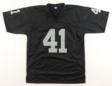 Phil Villapiano Signed Oakland Raiders Jersey Inscribed "SBXI & Just Win Baby"