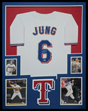 FRAMED TEXAS RANGERS JOSH JUNG AUTOGRAPHED SIGNED JERSEY BECKETT HOLOGRAM