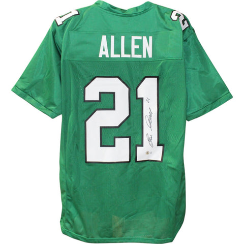 Eric Allen Autographed Pro Style Size XL Green Jersey Beckett Witness 50955