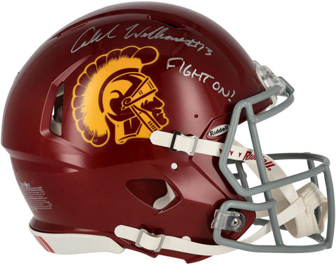 Caleb Williams USC Trojans Signed Riddell Speed Authentic Helmet w/Fight On Insc