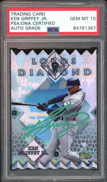 1999 Topps Lords of the Diamond Ken Griffey Jr. On Card PSA/DNA Auto GEM MINT 10