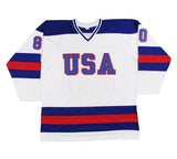 Multi-Signed 1980 USA Custom White Miracle On Ice Jersey with 6 Signatures