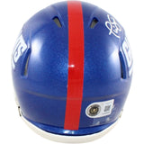 Phil Simms Autographed New York Giants Mini Helmet Color Rush Beckett WIT 58586