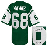 Kevin Mawae Signed Green T/B Custom Football Jersey w/HOF 2019 - (SCHWARTZ COA)