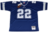 EMMITT SMITH SIGNED DALLAS COWBOYS #22 NAVY MITCHELL & NESS JERSEY BECKETT