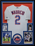 FRAMED NEW YORK METS RONNY MAURICIO AUTOGRAPHED SIGNED JERSEY JSA COA
