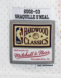 Lakers Shaquille O'Neal Signed White M&N 02-03 TB HWC Swingman Jersey BAS Wit