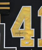 FRAMED NEW ORLEANS SAINTS ALVIN KAMARA AUTOGRAPHED SIGNED JERSEY BECKETT HOLO