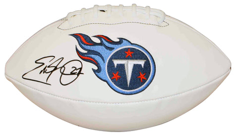 EDDIE GEORGE AUTOGRAPHED SIGNED TENNESSEE TITANS WHITE LOGO FOOTBALL BECKETT