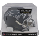 Ty Law Autographed/Signed New England Patriots Slate Mini Helmet Beckett 48137