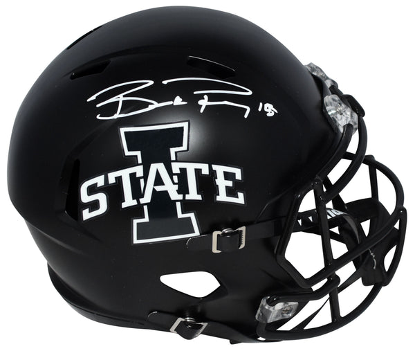 BROCK PURDY AUTOGRAPHED IOWA STATE CYCLONES BLACK FULL SIZE SPEED HELMET BECKETT