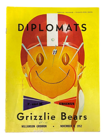 Franklin & Marshall vs Ursinus November 8 1952 Official Game Program