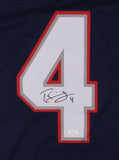 Bailey Zappe Signed New England Patriot Blue Jersey (JSA COA) 2022 4th Rnd Pk QB
