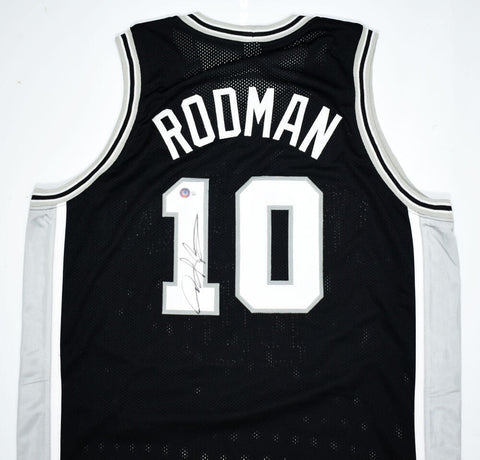 Dennis Rodman Autographed Black Jersey - Beckett W Hologram *Black