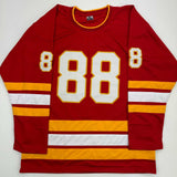 Autographed/Signed Andrew Mangiapane Calgary Red Hockey Jersey JSA COA