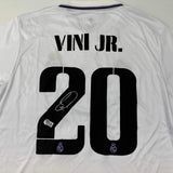 Autographed/Signed Vini Vinicius Jr. Real Madrid 2022-23 White Jersey BAS COA