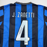 Autographed/Signed Javier Zanetti Inter Milan Futbol Jersey Beckett COA