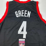 Autographed/Signed Jalen Green #4 Houston Black Basketball Jersey JSA COA