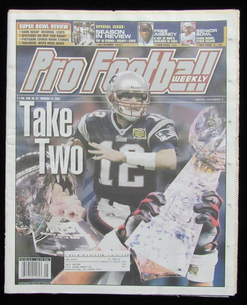 February 24, 2004 Pro Football Weekly Newspaper Tom Brady on Cover 198236