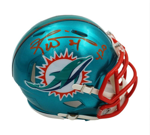 Ricky Williams Signed Miami Dolphins Speed Flash NFL Mini Helmet with "420" Insc