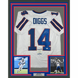 FRAMED Autographed/Signed STEFON DIGGS 33x42 Buffalo White Jersey Beckett COA
