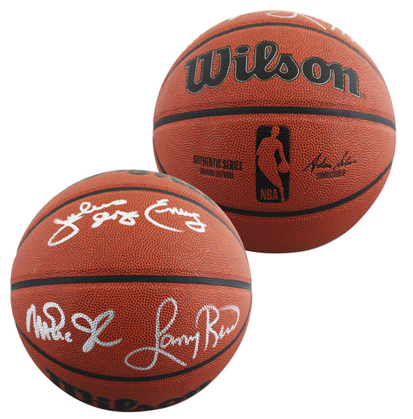Magic Johnson, Larry Bird & Julius "Dr. J." Erving Signed Wilson Basketball BAS