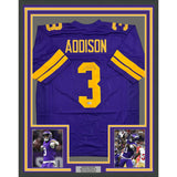 Framed Autographed/Signed Jordan Addison 35x39 Minnesota CR Jersey Beckett COA