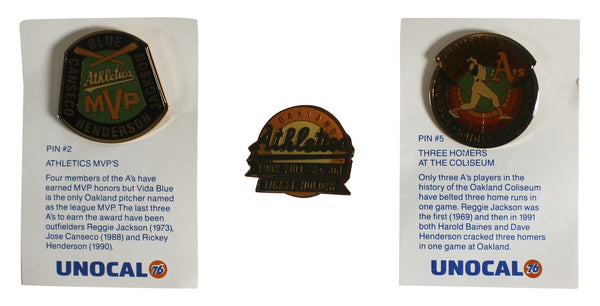 Athletics 1992 Season Collector Pin Set Un-signed 1