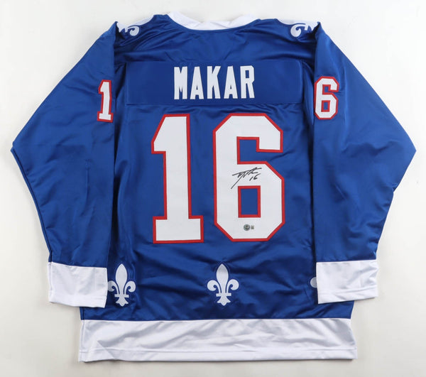 Taylor Makar Signed Colorado Avalanche/Quebec Nordiques Throwback Jersey Beckett