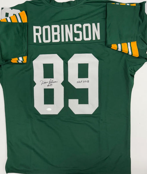 DAVE ROBINSON - Packers - Signed Green Custom Jersey AUTO - w/ HOF 2013 - JSA