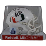Warren Sapp Autographed Miami Hurricanes Mini Helmet THE U Beckett Witness 50189
